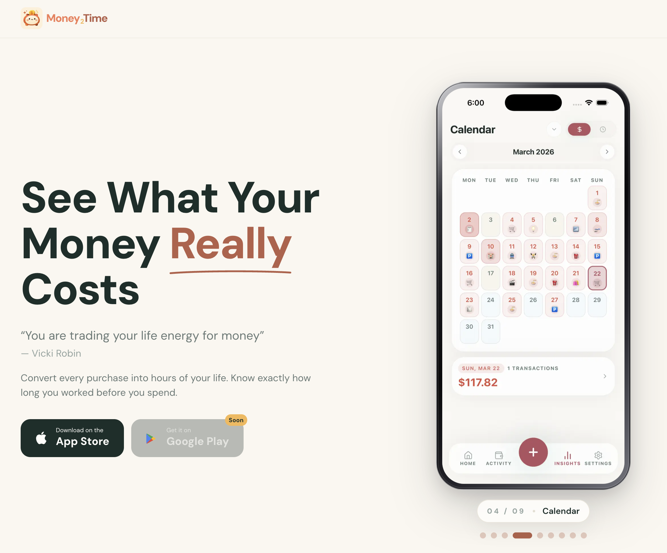 Screenshot of money2time.com